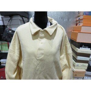 4X 5X Backcountry 100% Cotton long sleeved pull over collared Henley Pale Yellow